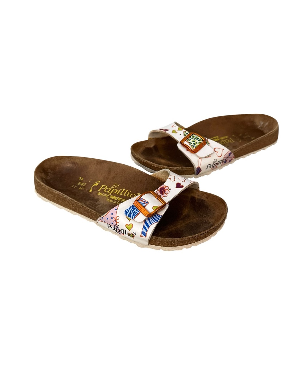 Birkenstock Papillio Madrid Slide Sandal 8 Floral Hearts Animal Print Art Deco - Picture 3 of 7